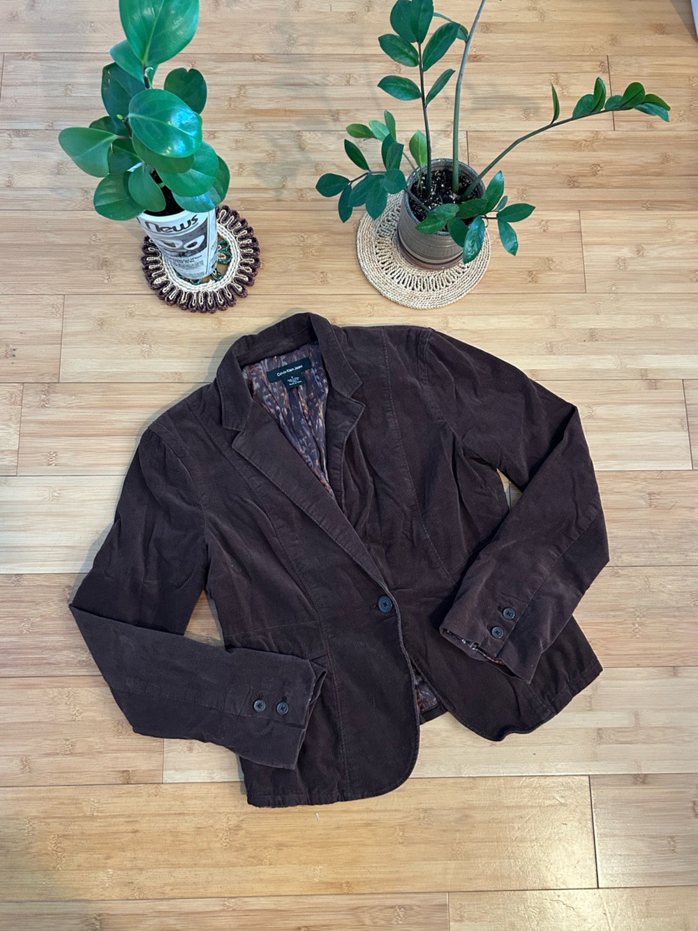 Calvin Klein Brown Corduroy Blazer